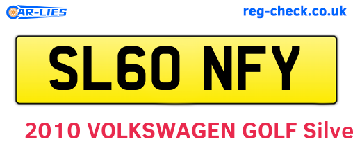 SL60NFY are the vehicle registration plates.