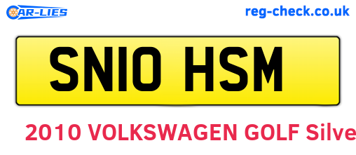 SN10HSM are the vehicle registration plates.