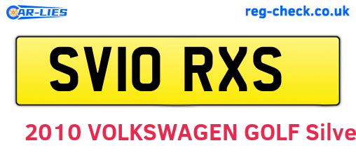 SV10RXS are the vehicle registration plates.