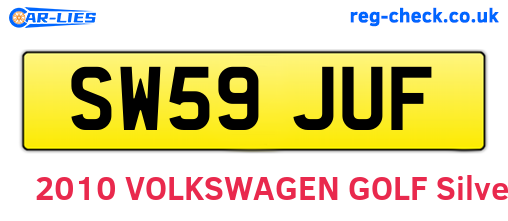 SW59JUF are the vehicle registration plates.