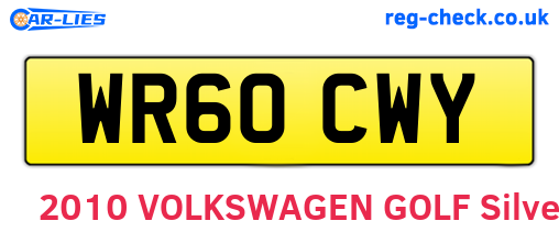 WR60CWY are the vehicle registration plates.