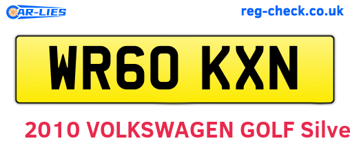 WR60KXN are the vehicle registration plates.