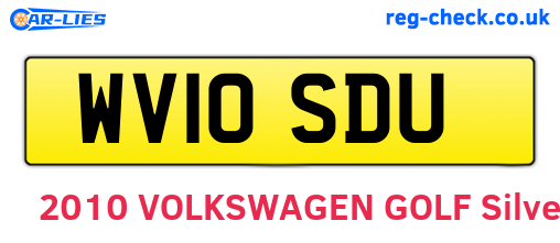 WV10SDU are the vehicle registration plates.