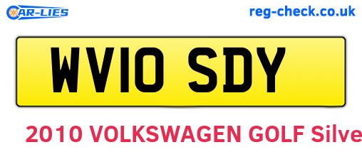 WV10SDY are the vehicle registration plates.