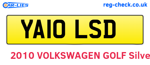 YA10LSD are the vehicle registration plates.