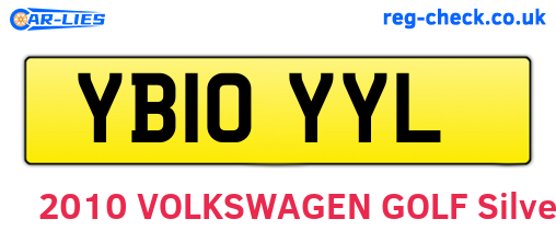 YB10YYL are the vehicle registration plates.