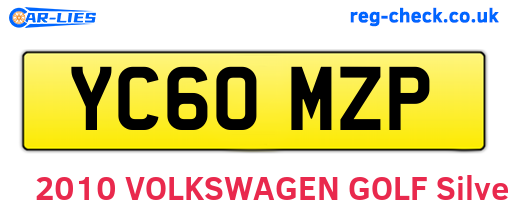 YC60MZP are the vehicle registration plates.