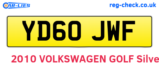 YD60JWF are the vehicle registration plates.