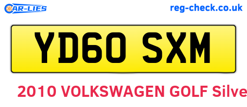 YD60SXM are the vehicle registration plates.