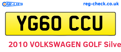 YG60CCU are the vehicle registration plates.