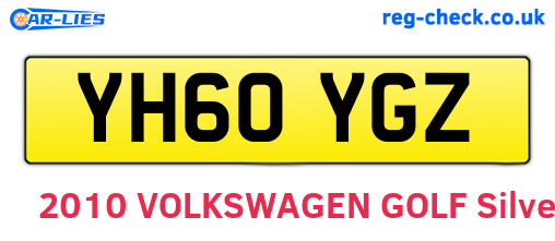 YH60YGZ are the vehicle registration plates.