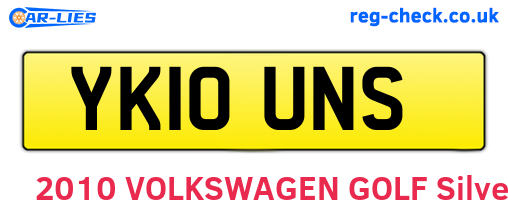 YK10UNS are the vehicle registration plates.