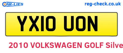 YX10UON are the vehicle registration plates.