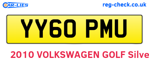YY60PMU are the vehicle registration plates.