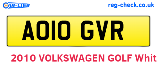 AO10GVR are the vehicle registration plates.