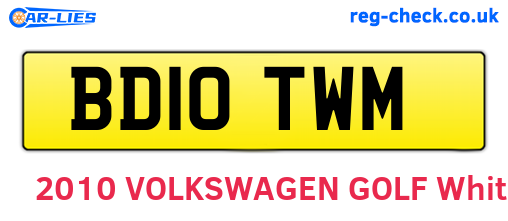 BD10TWM are the vehicle registration plates.