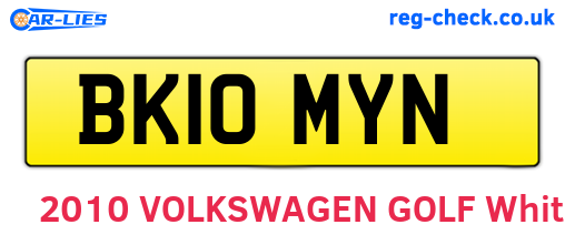 BK10MYN are the vehicle registration plates.