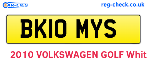 BK10MYS are the vehicle registration plates.