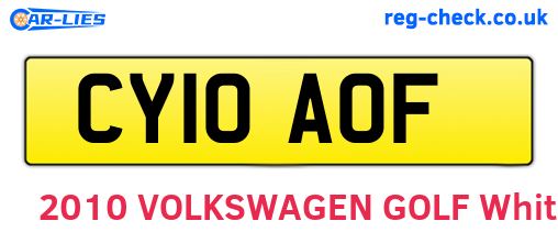 CY10AOF are the vehicle registration plates.