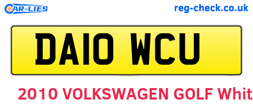 DA10WCU are the vehicle registration plates.