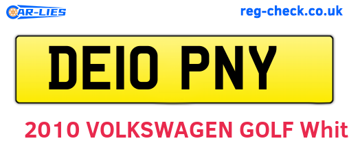 DE10PNY are the vehicle registration plates.