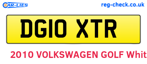 DG10XTR are the vehicle registration plates.