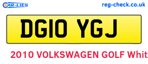 DG10YGJ are the vehicle registration plates.