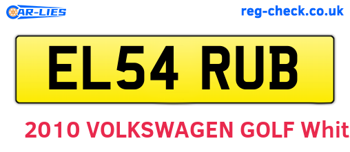 EL54RUB are the vehicle registration plates.