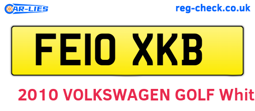 FE10XKB are the vehicle registration plates.