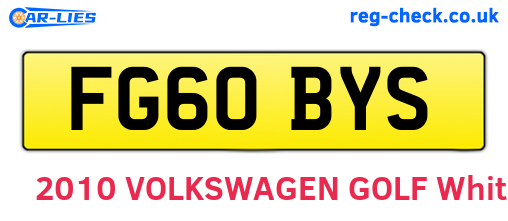 FG60BYS are the vehicle registration plates.