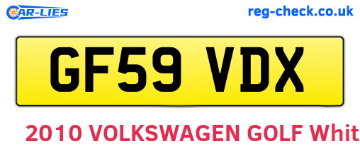 GF59VDX are the vehicle registration plates.