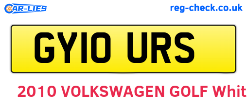 GY10URS are the vehicle registration plates.