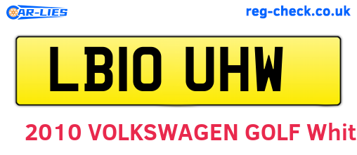 LB10UHW are the vehicle registration plates.