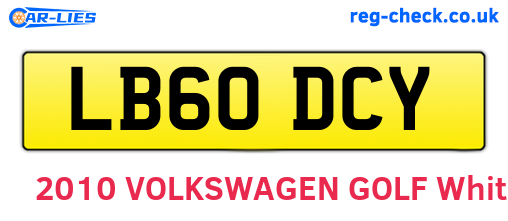 LB60DCY are the vehicle registration plates.