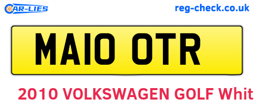 MA10OTR are the vehicle registration plates.