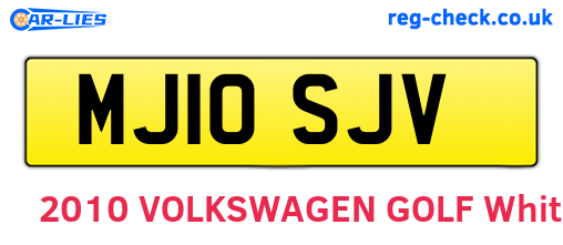 MJ10SJV are the vehicle registration plates.