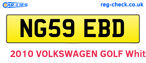 NG59EBD are the vehicle registration plates.