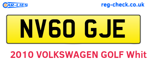 NV60GJE are the vehicle registration plates.