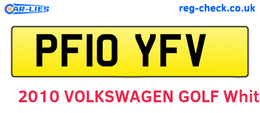 PF10YFV are the vehicle registration plates.