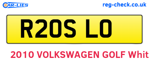 R20SLO are the vehicle registration plates.