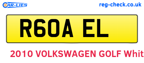 R60AEL are the vehicle registration plates.