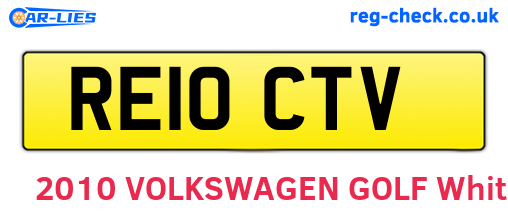 RE10CTV are the vehicle registration plates.