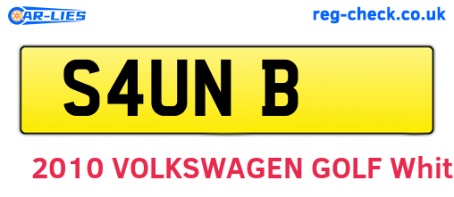 S4UNB are the vehicle registration plates.