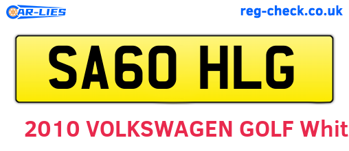 SA60HLG are the vehicle registration plates.
