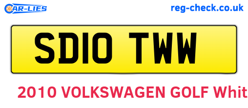 SD10TWW are the vehicle registration plates.