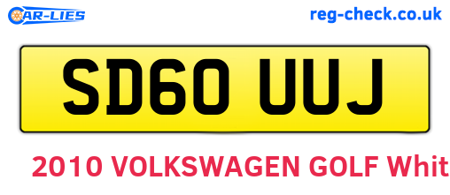SD60UUJ are the vehicle registration plates.