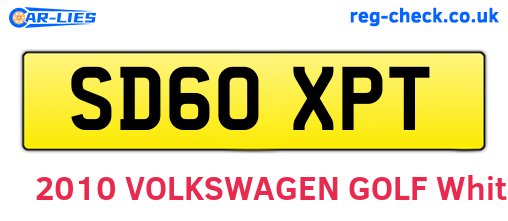 SD60XPT are the vehicle registration plates.