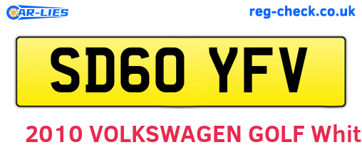 SD60YFV are the vehicle registration plates.