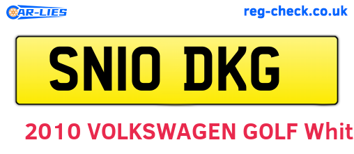 SN10DKG are the vehicle registration plates.
