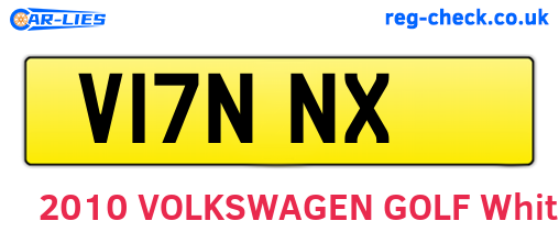 V17NNX are the vehicle registration plates.